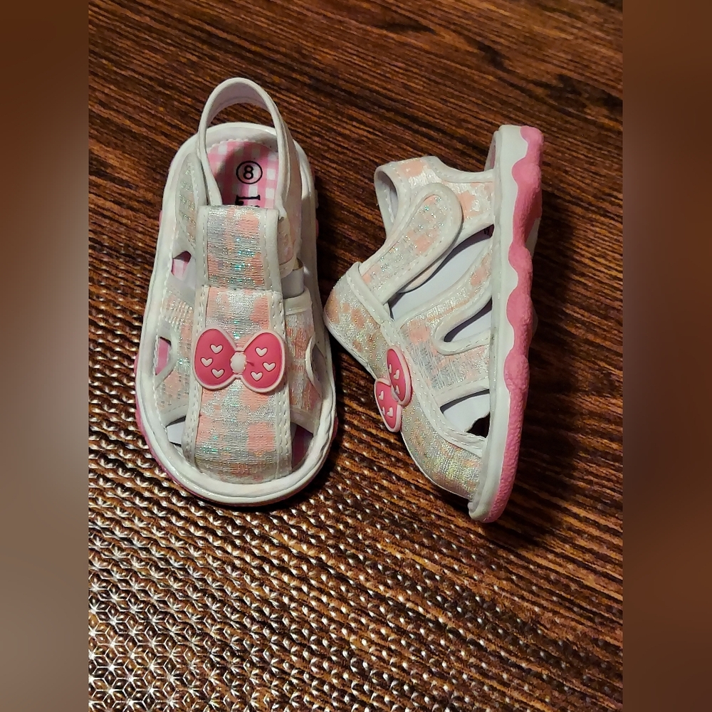 Kids Pink and White Sandals